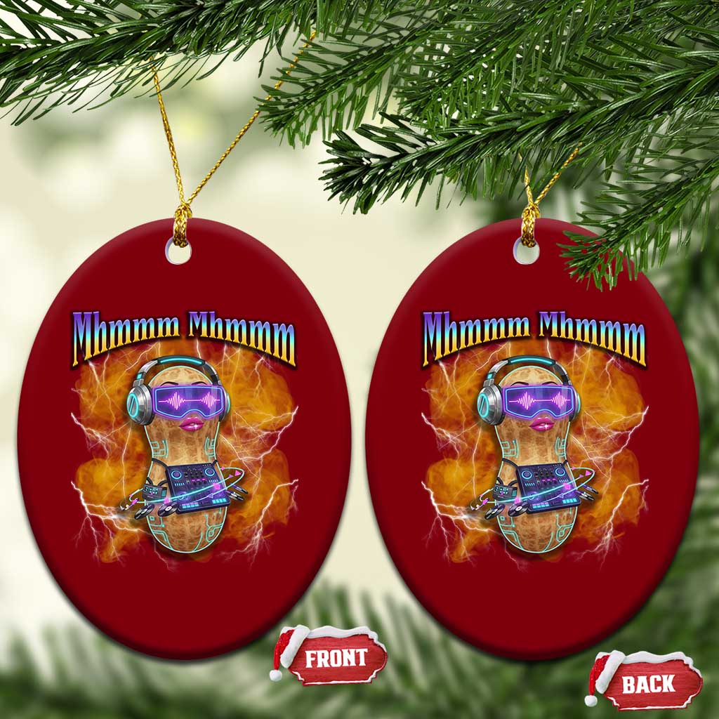 Funny Burnt Peanut Goop Ceramic Ornament DJ Music Meme
