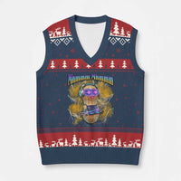 Funny Burnt Peanut Goop V-Neck Knit Sweater Vest DJ Music Meme