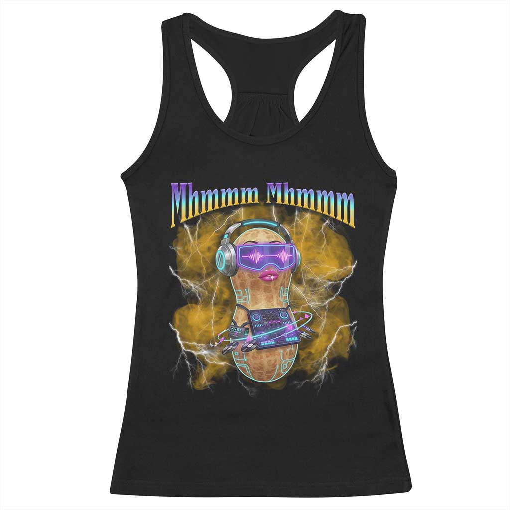 Funny Burnt Peanut Goop Racerback Tank Top DJ Music Meme