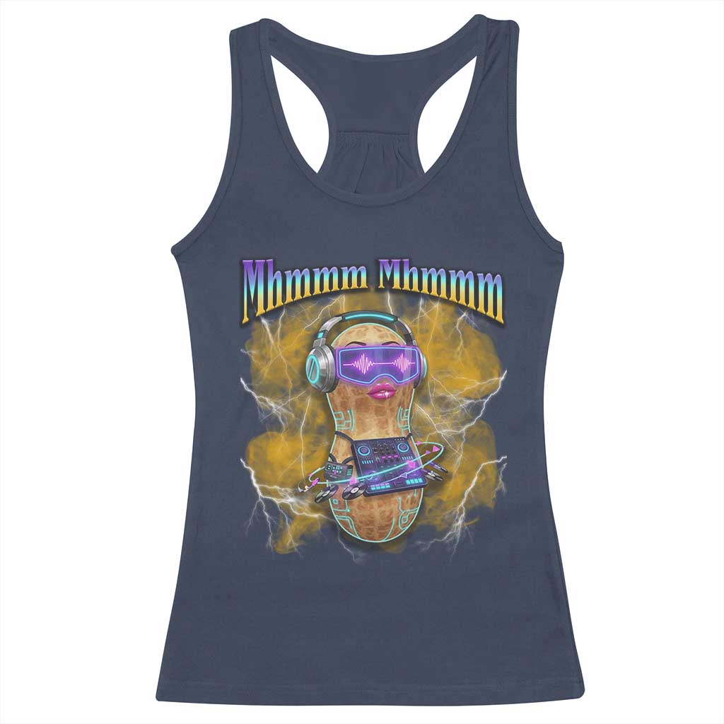 Funny Burnt Peanut Goop Racerback Tank Top DJ Music Meme