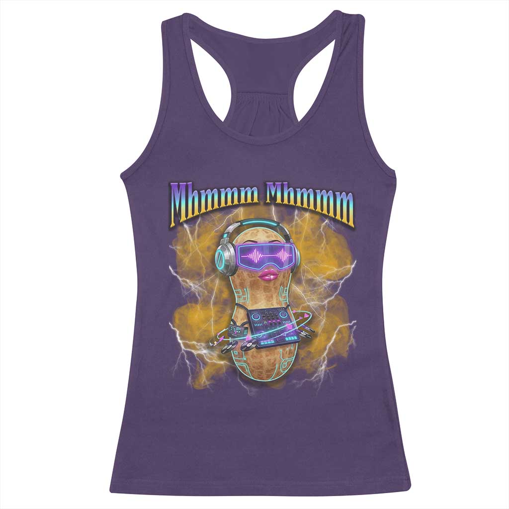 Funny Burnt Peanut Goop Racerback Tank Top DJ Music Meme