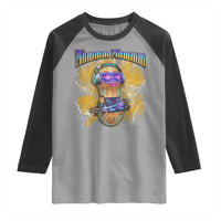 Funny Burnt Peanut Goop Raglan Shirt DJ Music Meme