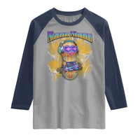 Funny Burnt Peanut Goop Raglan Shirt DJ Music Meme