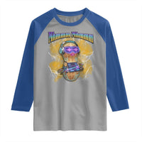Funny Burnt Peanut Goop Raglan Shirt DJ Music Meme