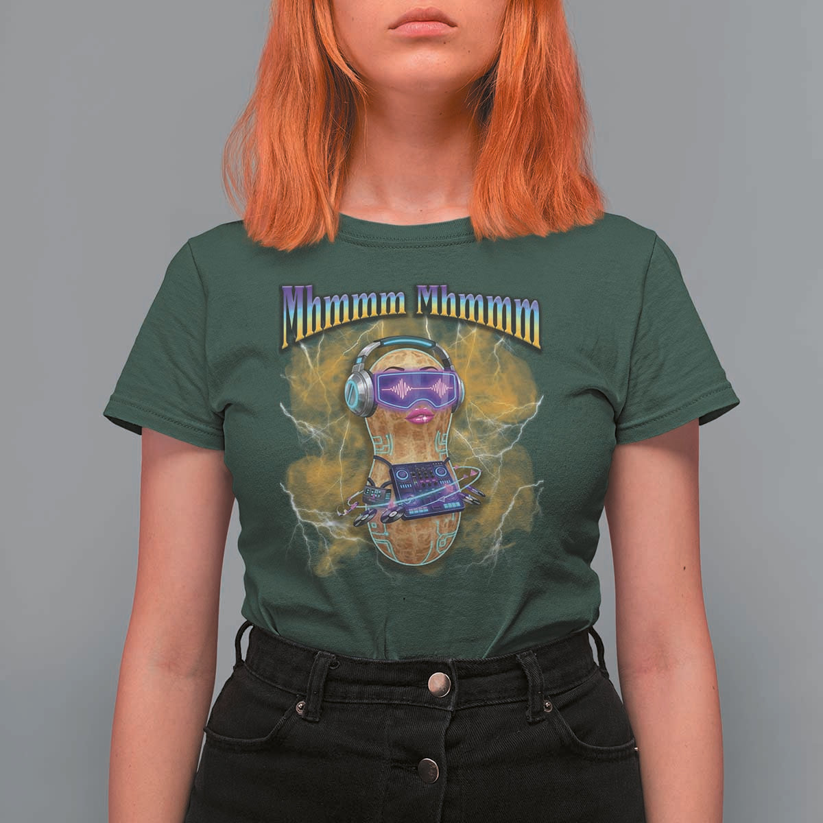 Funny Burnt Peanut Goop T Shirt For Women DJ Music Meme