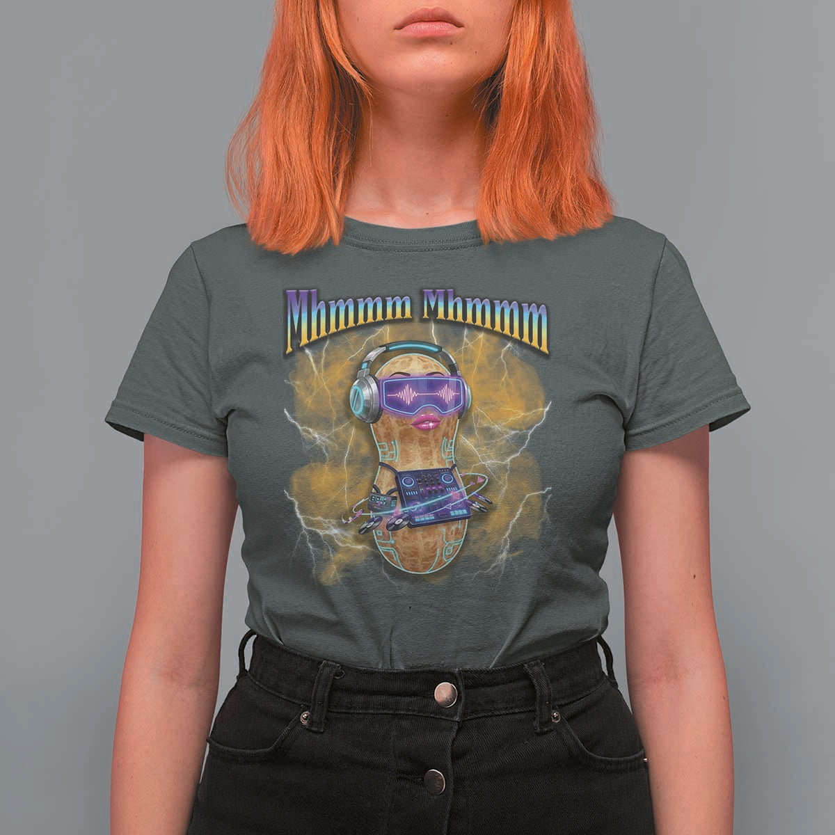Funny Burnt Peanut Goop T Shirt For Women DJ Music Meme