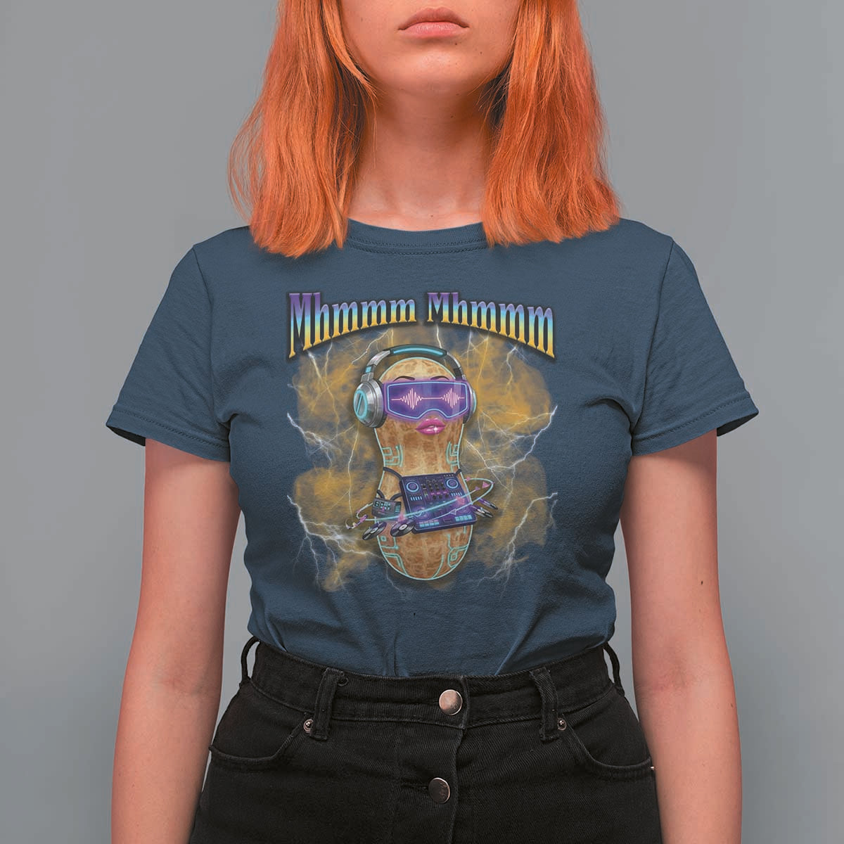 Funny Burnt Peanut Goop T Shirt For Women DJ Music Meme