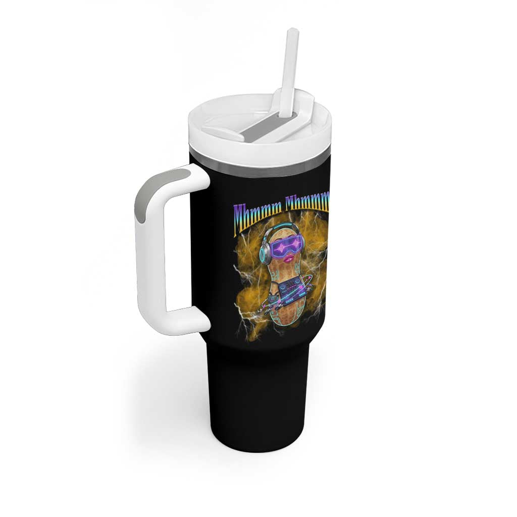 Funny Burnt Peanut Goop Tumbler With Handle DJ Music Meme