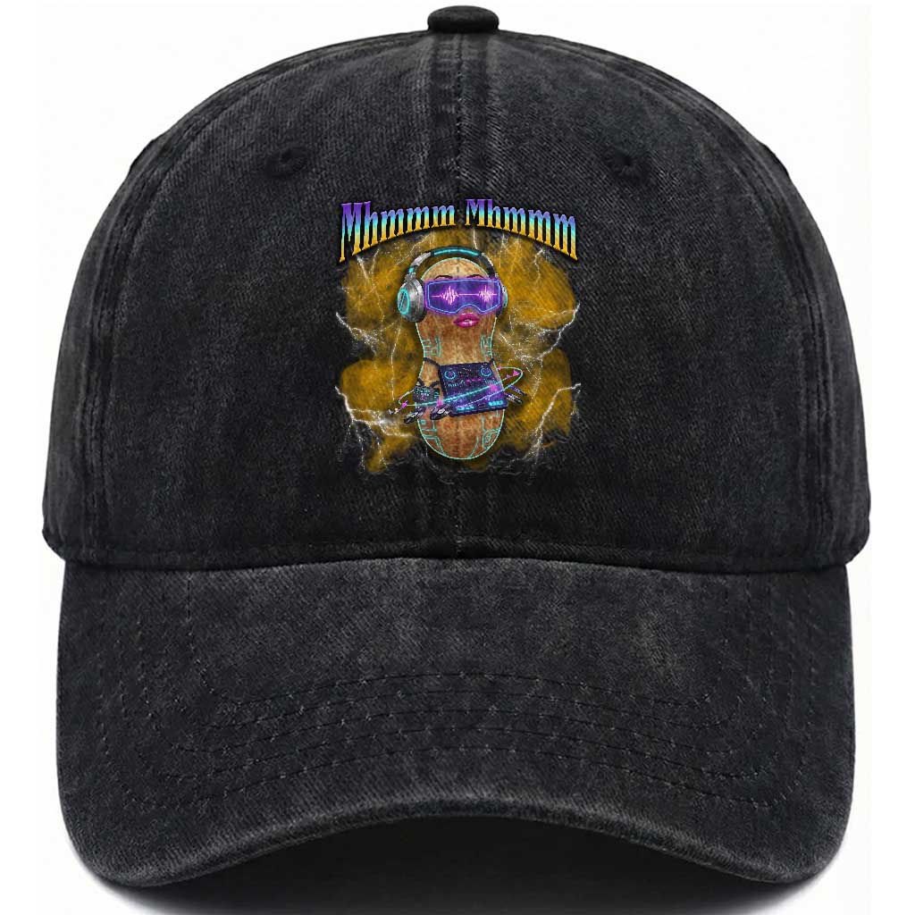 Funny Burnt Peanut Goop Washed Cotton Baseball Cap DJ Music Meme