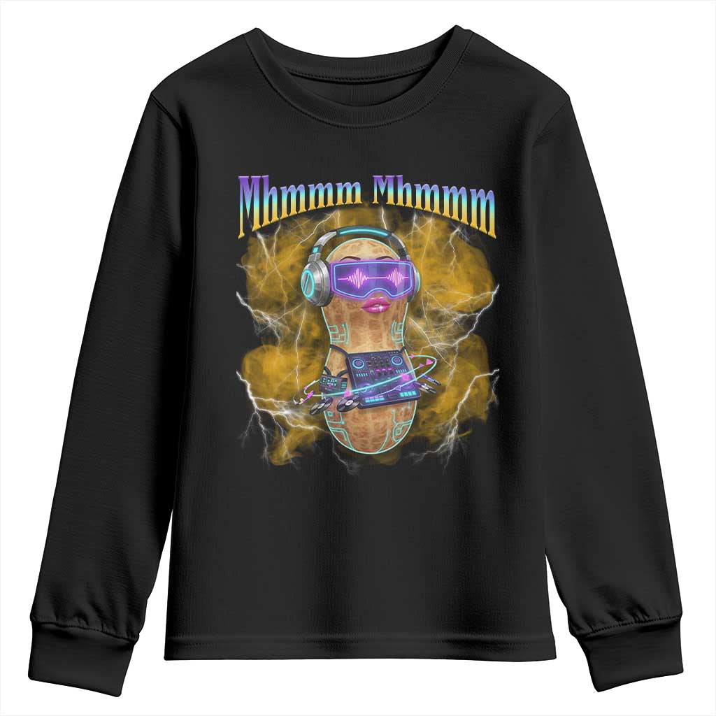Funny Burnt Peanut Goop Youth Sweatshirt DJ Music Meme