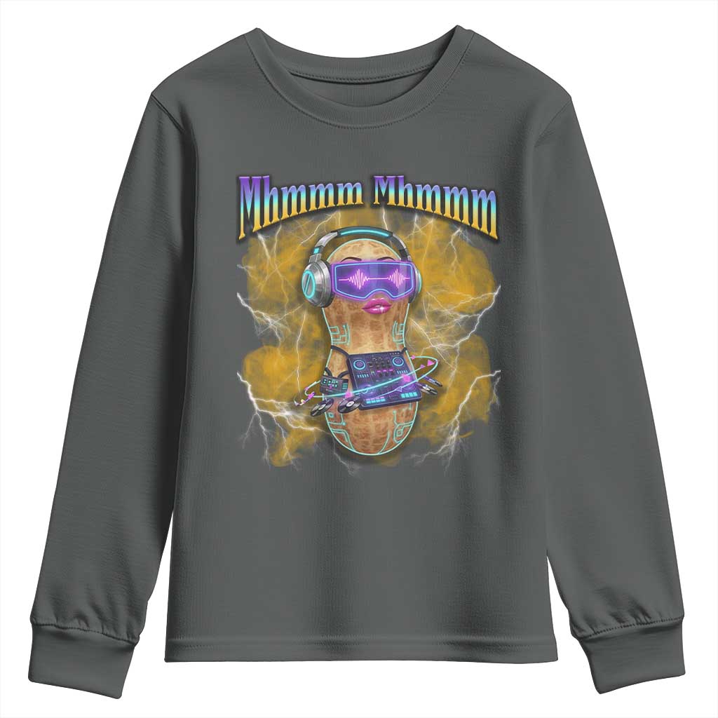 Funny Burnt Peanut Goop Youth Sweatshirt DJ Music Meme
