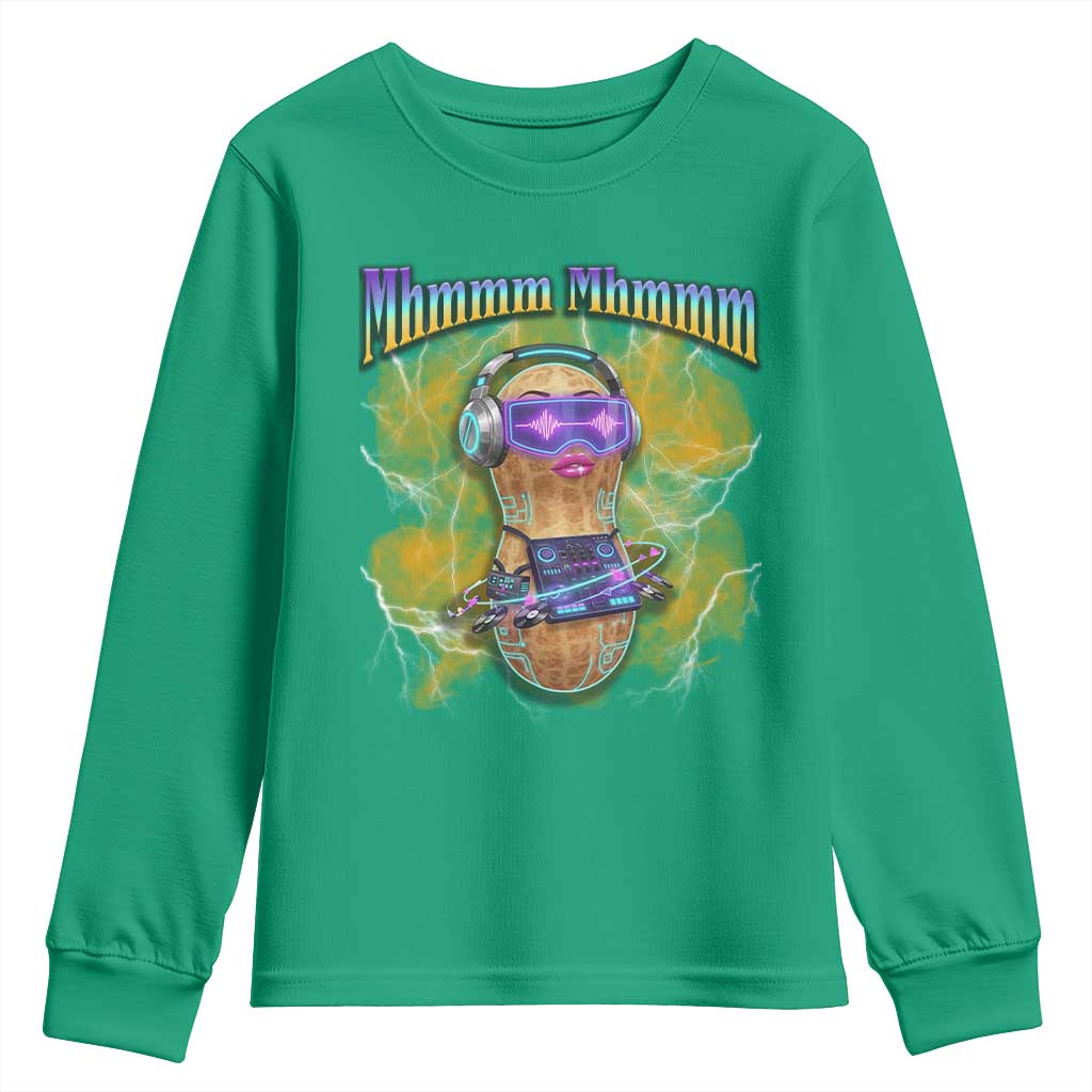 Funny Burnt Peanut Goop Youth Sweatshirt DJ Music Meme