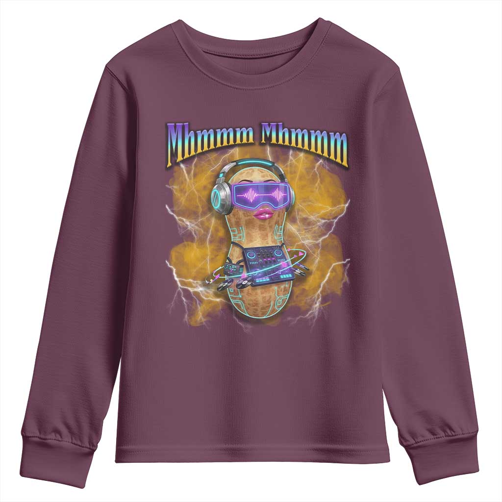 Funny Burnt Peanut Goop Youth Sweatshirt DJ Music Meme