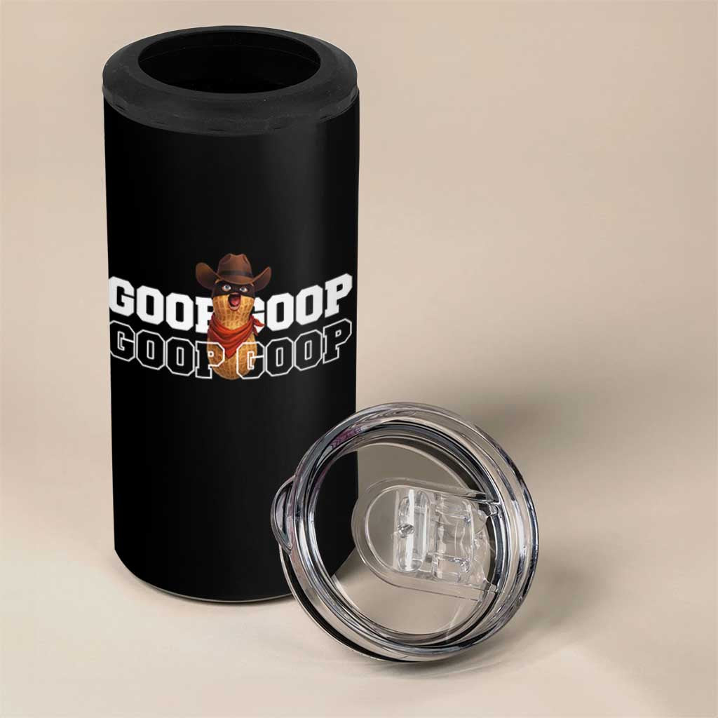 Funny Burnt Peanut Goop 4 in 1 Can Cooler Tumbler Internet Viral Meme Trendy