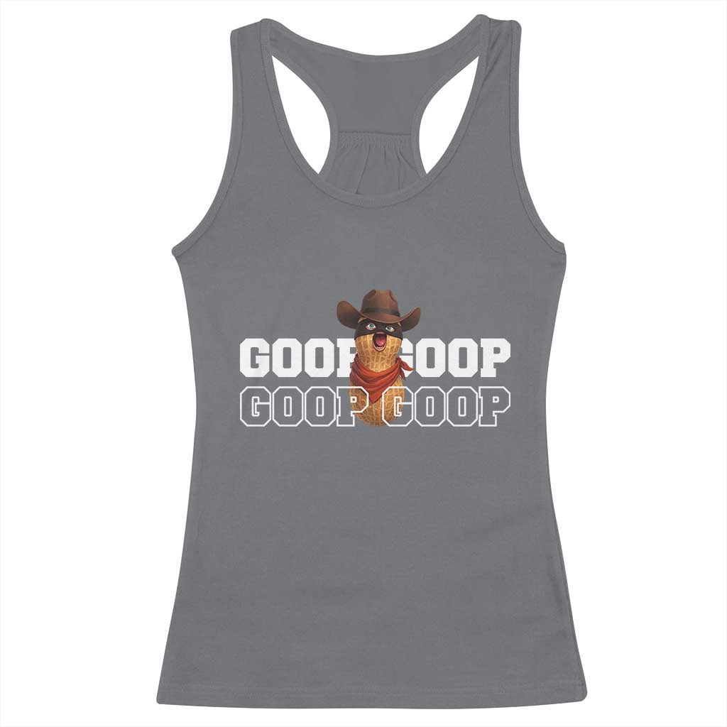 Funny Burnt Peanut Goop Racerback Tank Top Internet Viral Meme Trendy