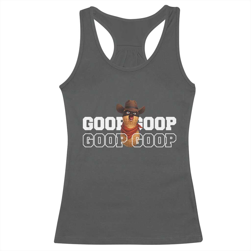 Funny Burnt Peanut Goop Racerback Tank Top Internet Viral Meme Trendy