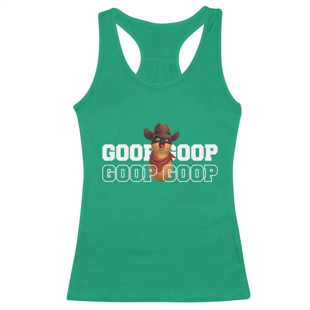 Funny Burnt Peanut Goop Racerback Tank Top Internet Viral Meme Trendy