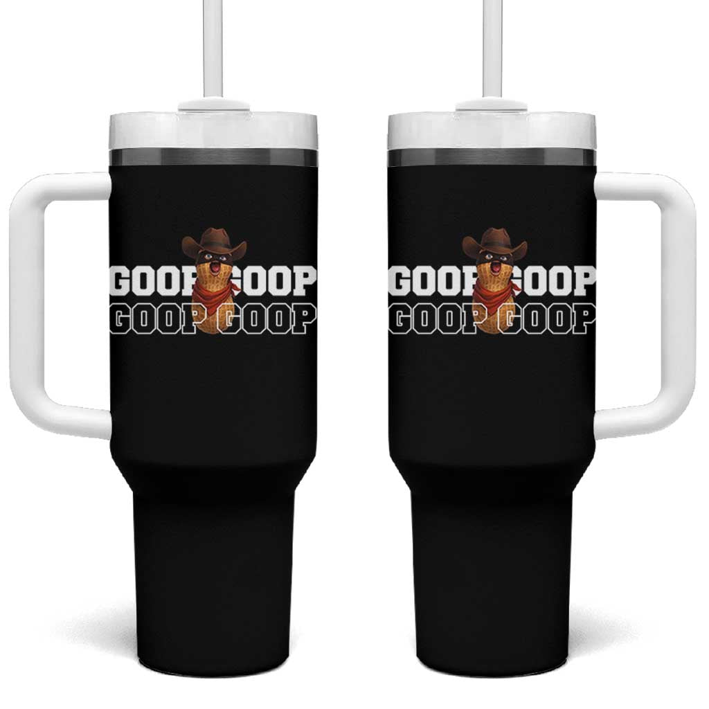 Funny Burnt Peanut Goop Tumbler With Handle Internet Viral Meme Trendy