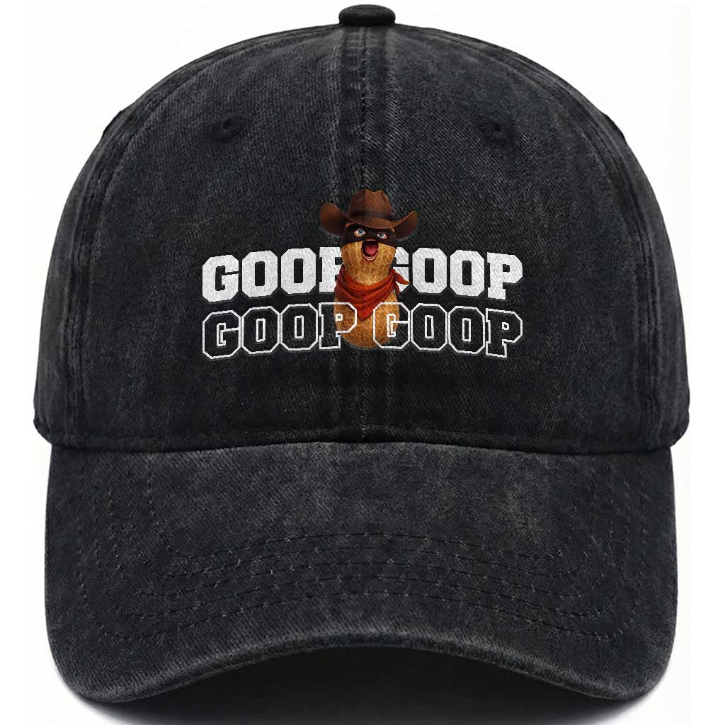 Funny Burnt Peanut Goop Washed Cotton Baseball Cap Internet Viral Meme Trendy