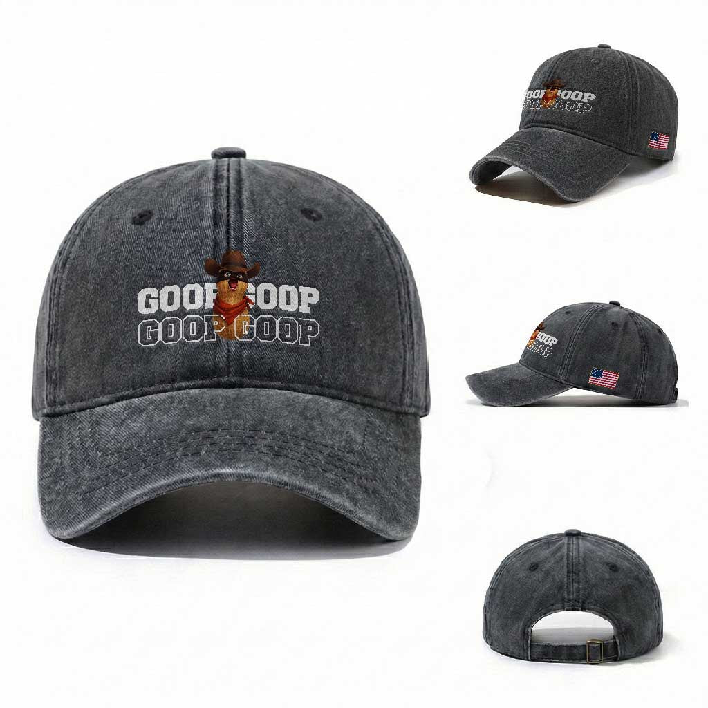 Funny Burnt Peanut Goop Washed Cotton Baseball Cap Internet Viral Meme Trendy