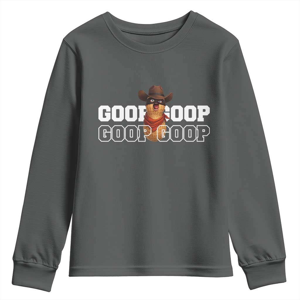 Funny Burnt Peanut Goop Youth Sweatshirt Internet Viral Meme Trendy