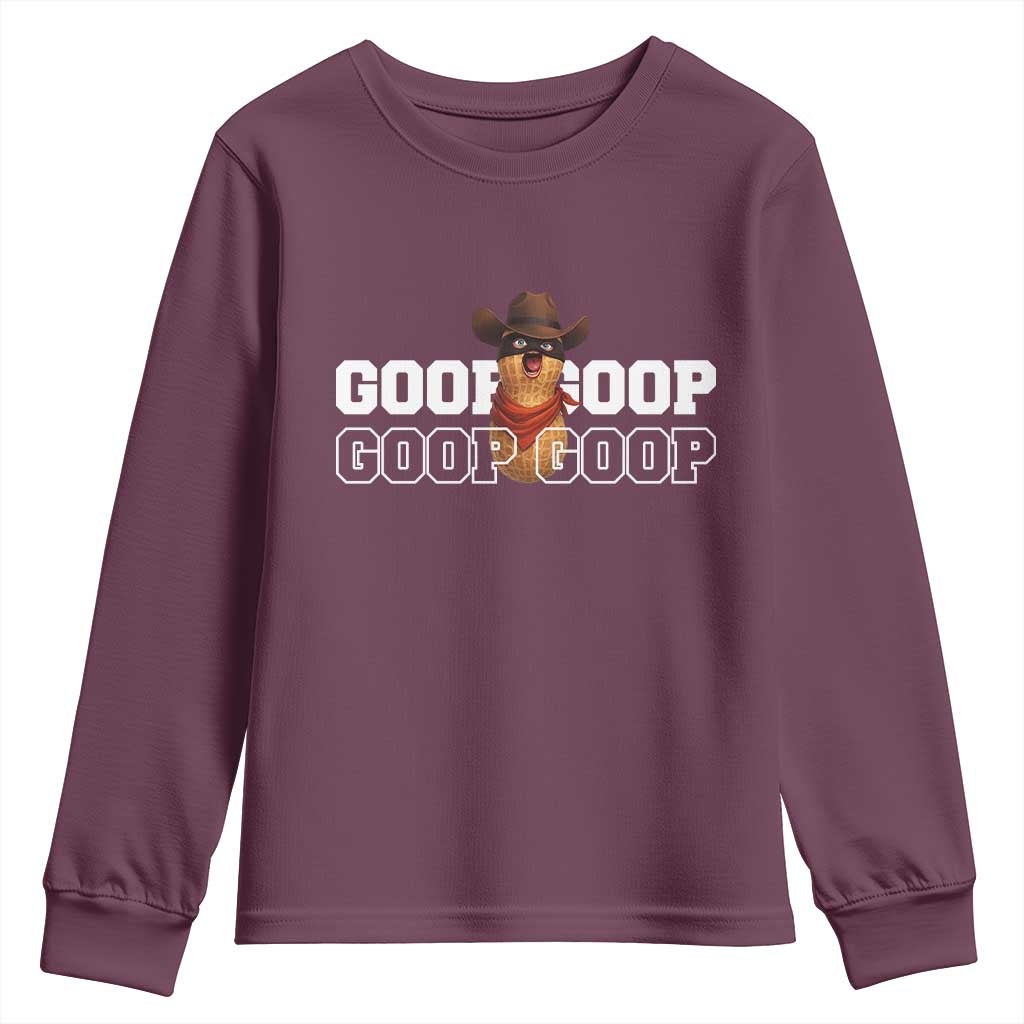 Funny Burnt Peanut Goop Youth Sweatshirt Internet Viral Meme Trendy