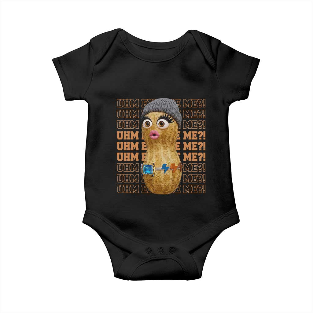Funny Burnt Peanut Goop Baby Onesie Uhm Excuse Me
