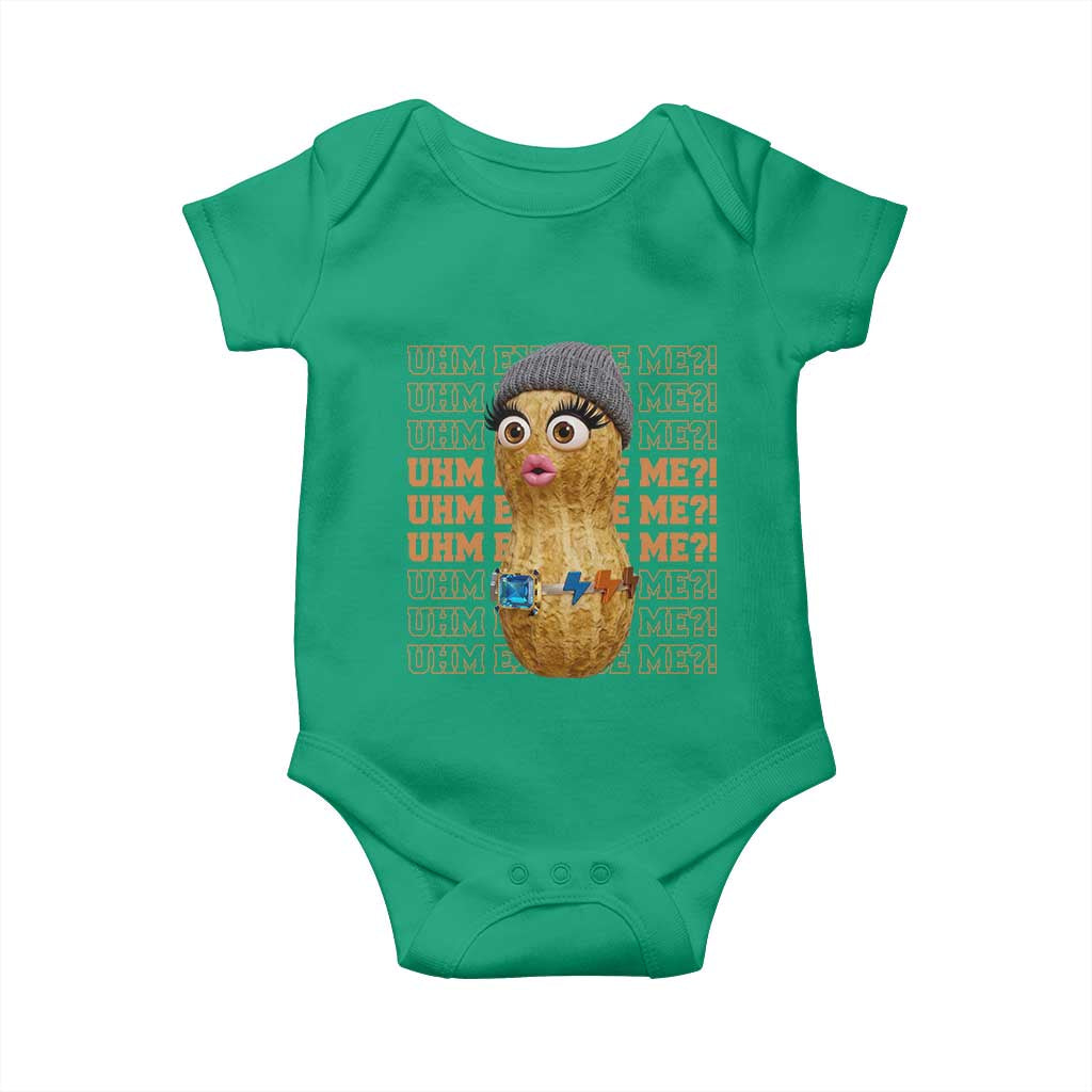 Funny Burnt Peanut Goop Baby Onesie Uhm Excuse Me