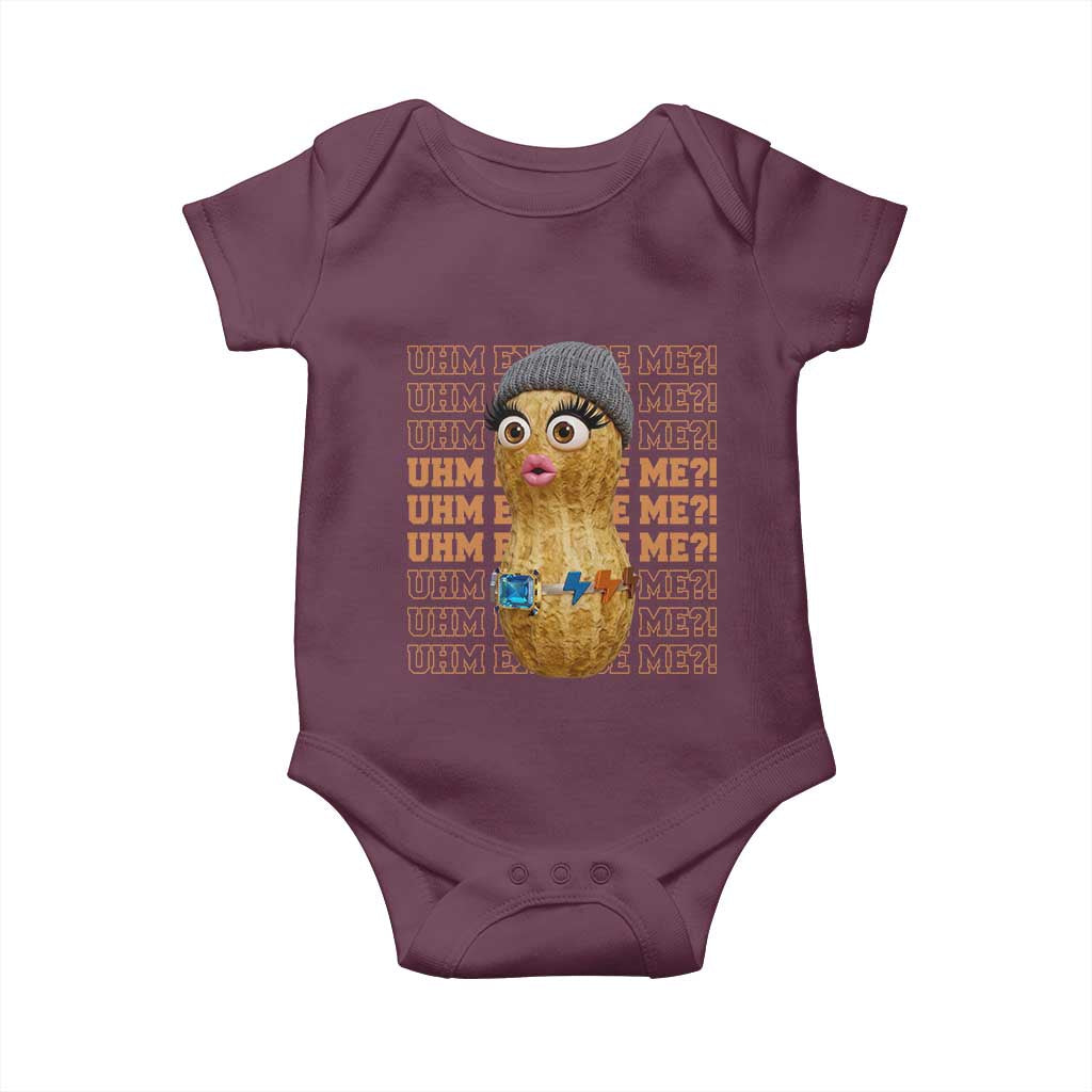 Funny Burnt Peanut Goop Baby Onesie Uhm Excuse Me