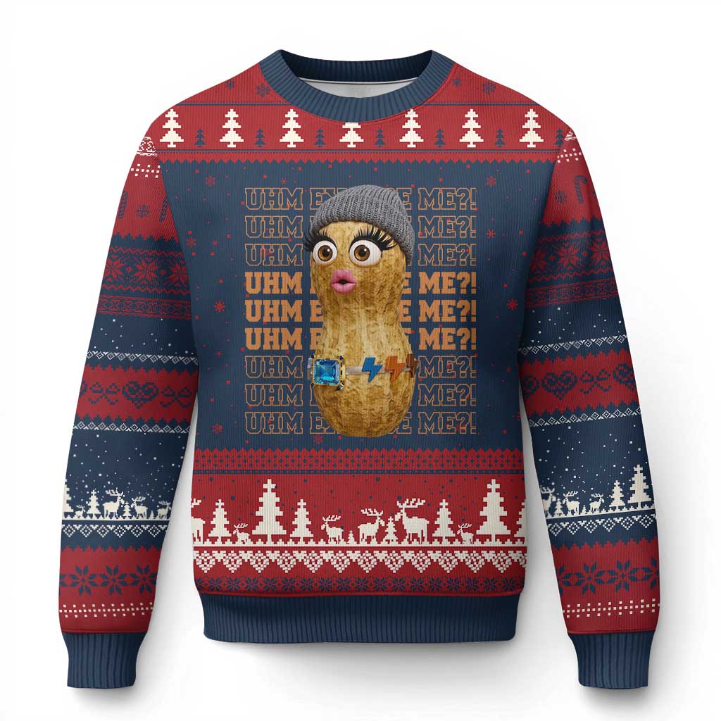 Funny Burnt Peanut Goop Ugly Christmas Sweater Uhm Excuse Me