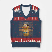 Funny Burnt Peanut Goop V-Neck Knit Sweater Vest Uhm Excuse Me