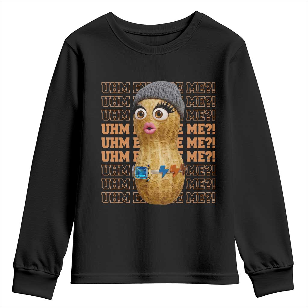 Funny Burnt Peanut Goop Youth Sweatshirt Uhm Excuse Me