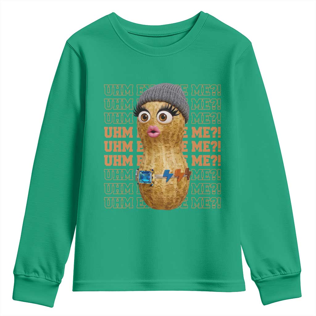 Funny Burnt Peanut Goop Youth Sweatshirt Uhm Excuse Me