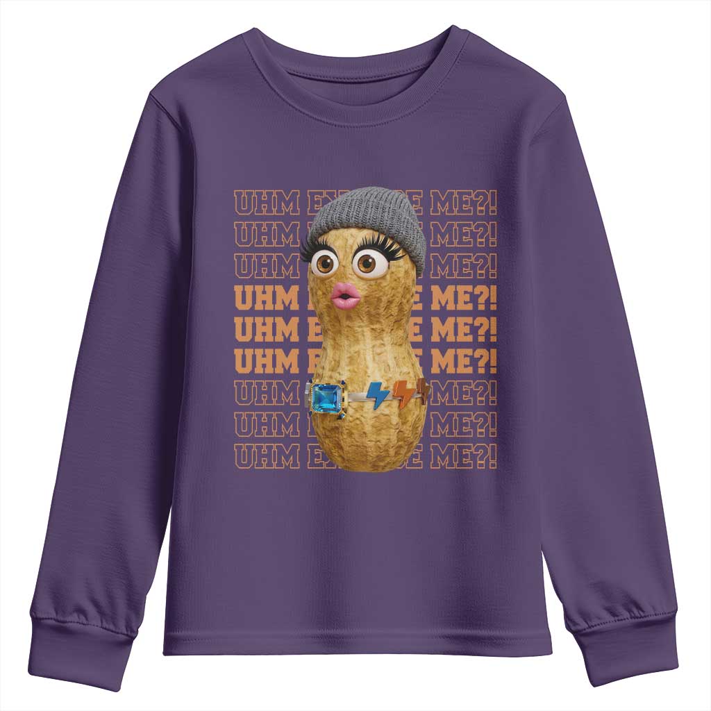 Funny Burnt Peanut Goop Youth Sweatshirt Uhm Excuse Me