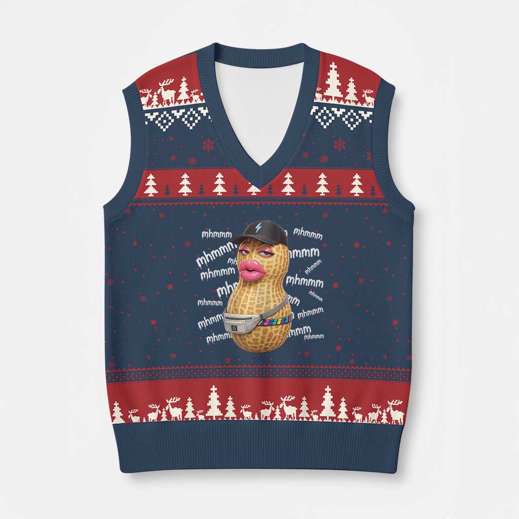 Funny Burnt Peanut Goop V-Neck Knit Sweater Vest Mhmmm Goop Bungulato