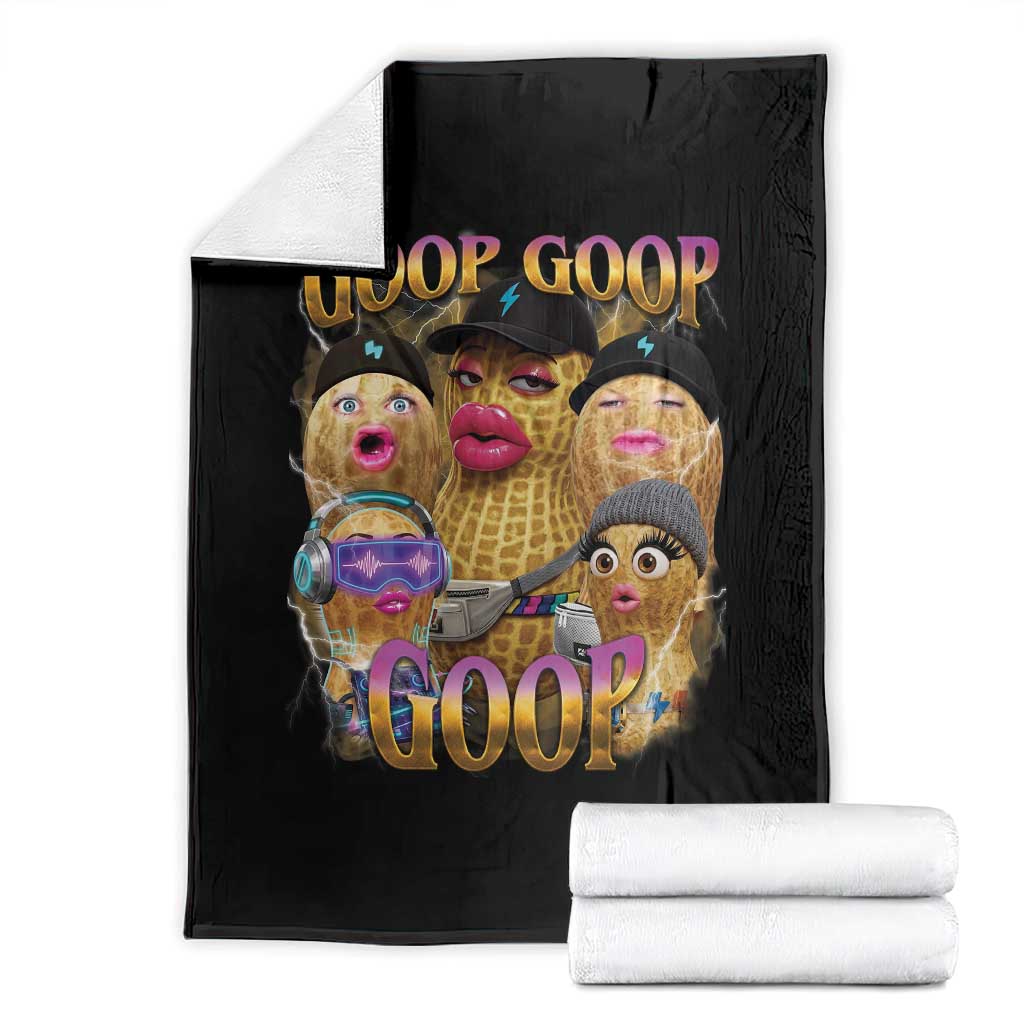 Funny Burnt Peanut Goop Throw Blanket Bungulato 90s Bootleg Meme Trendy