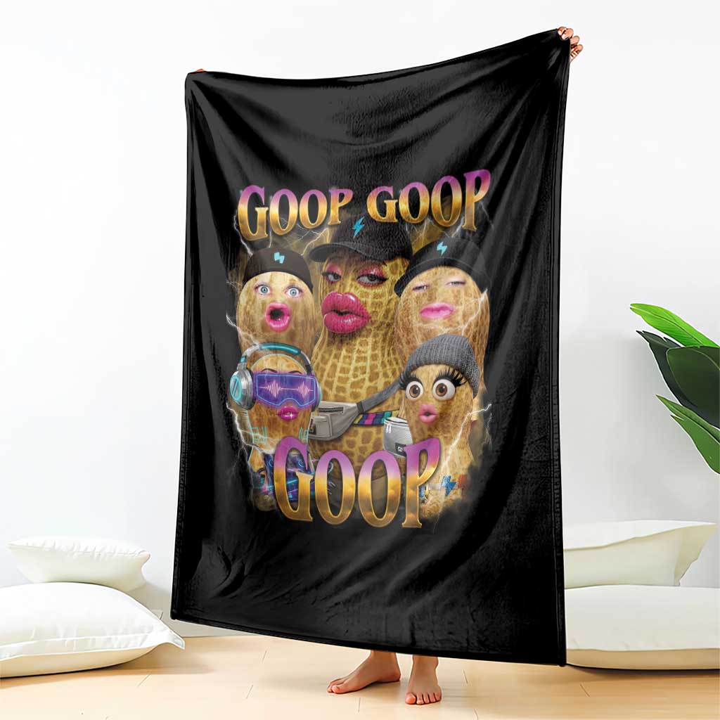 Funny Burnt Peanut Goop Throw Blanket Bungulato 90s Bootleg Meme Trendy