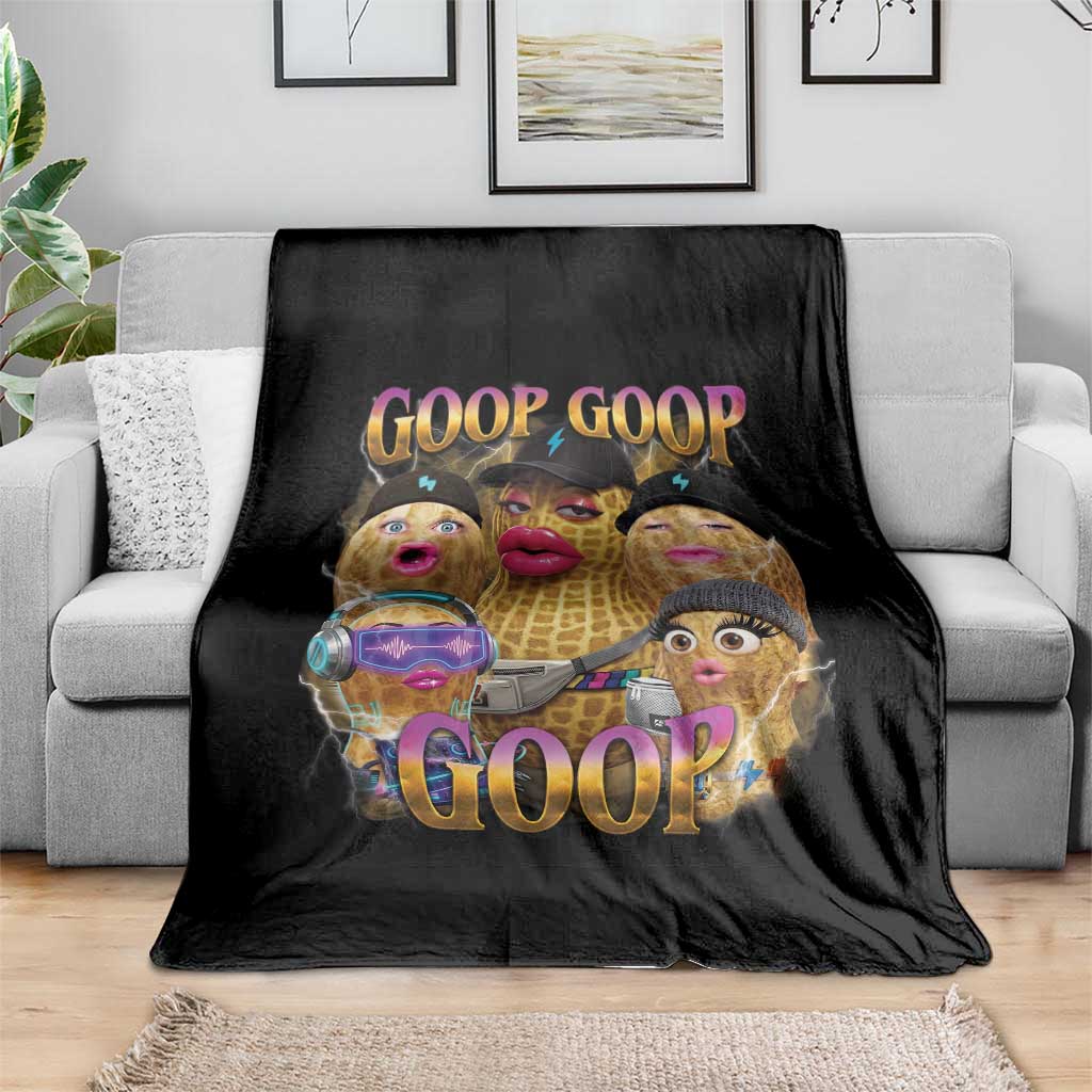 Funny Burnt Peanut Goop Throw Blanket Bungulato 90s Bootleg Meme Trendy