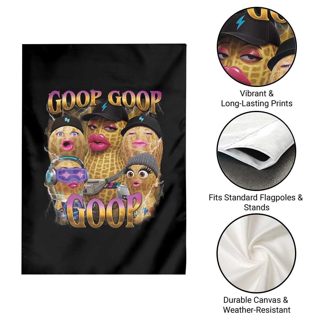 Funny Burnt Peanut Goop Garden Flag Bungulato 90s Bootleg Meme Trendy