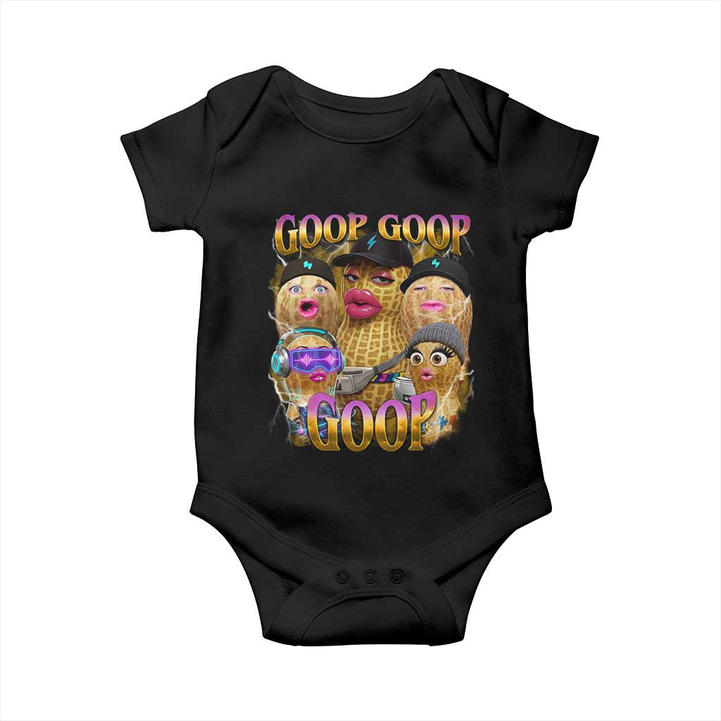 Funny Burnt Peanut Goop Baby Onesie Bungulato 90s Bootleg Meme Trendy