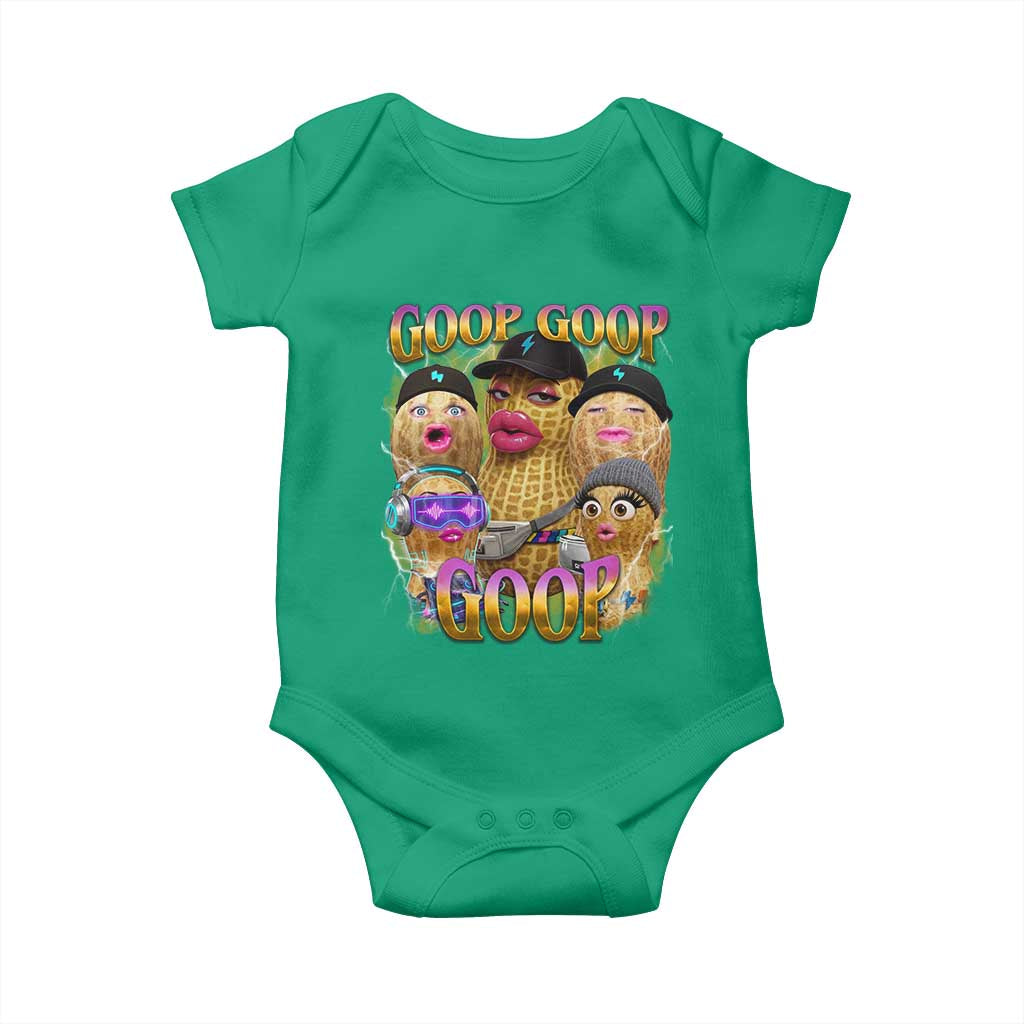 Funny Burnt Peanut Goop Baby Onesie Bungulato 90s Bootleg Meme Trendy