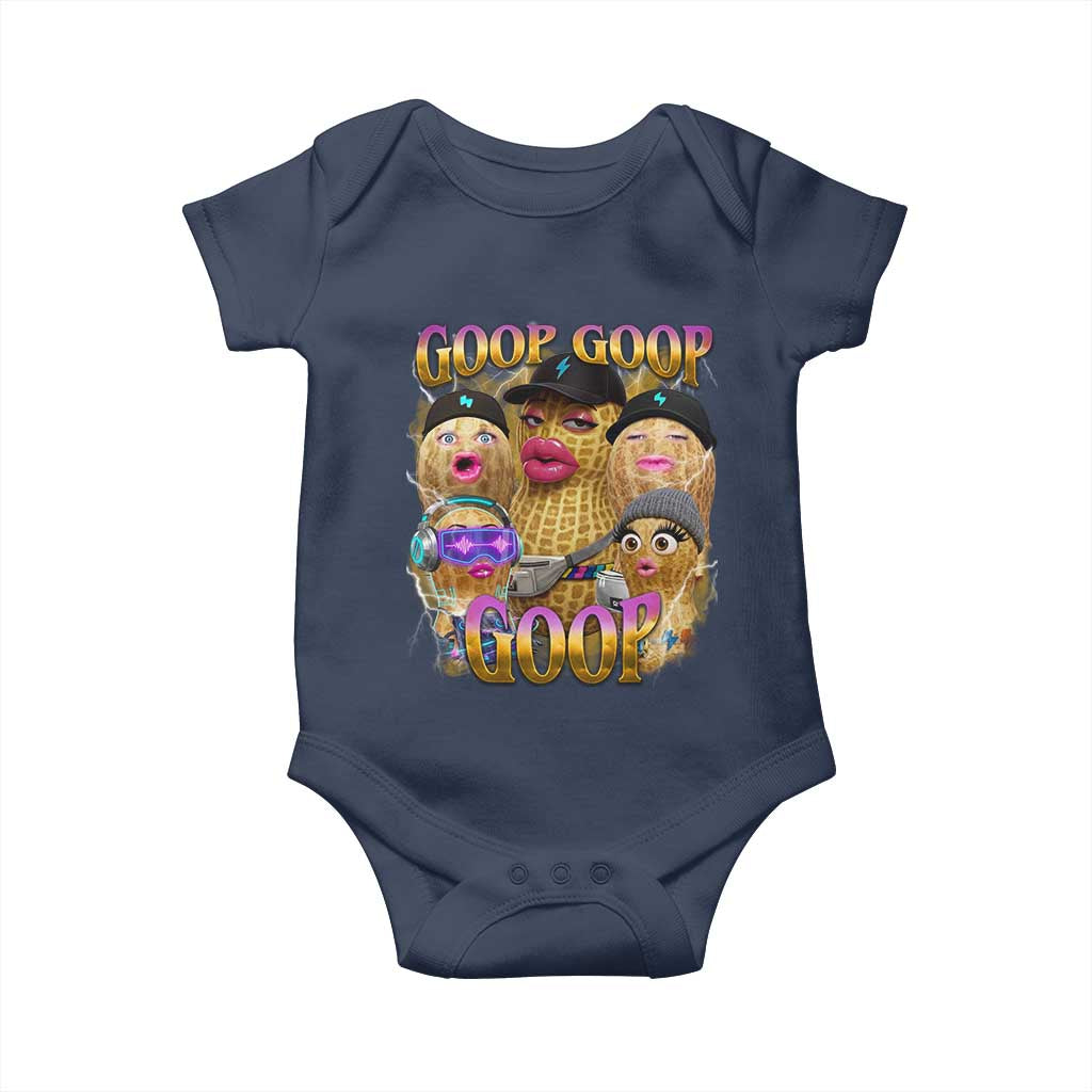 Funny Burnt Peanut Goop Baby Onesie Bungulato 90s Bootleg Meme Trendy