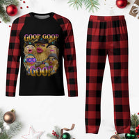 Funny Burnt Peanut Goop Plaid Pajama Set Bungulato 90s Bootleg Meme Trendy
