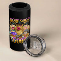 Funny Burnt Peanut Goop 4 in 1 Can Cooler Tumbler Bungulato 90s Bootleg Meme Trendy