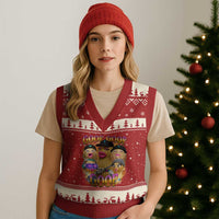 Funny Burnt Peanut Goop V-Neck Knit Sweater Vest Bungulato 90s Bootleg Meme Trendy