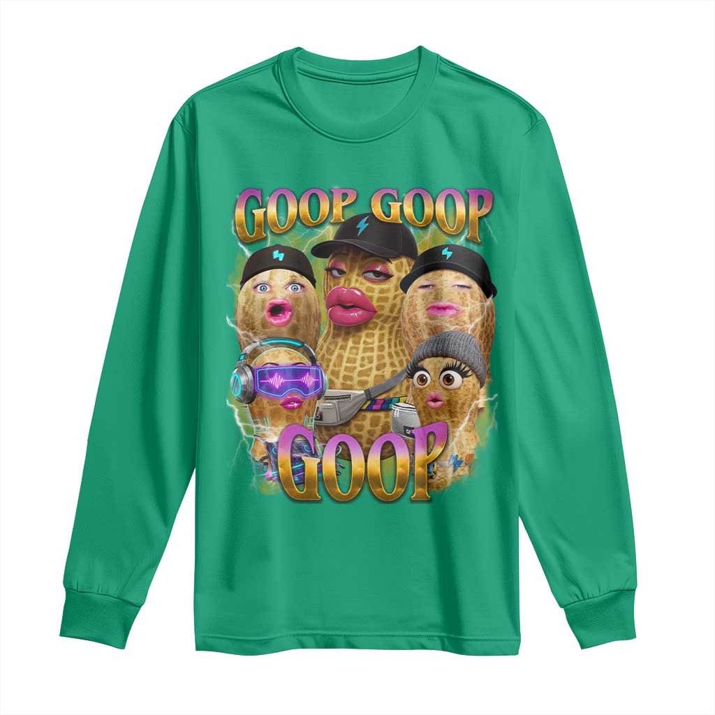 Funny Burnt Peanut Goop Long Sleeve Shirt Bungulato 90s Bootleg Meme Trendy