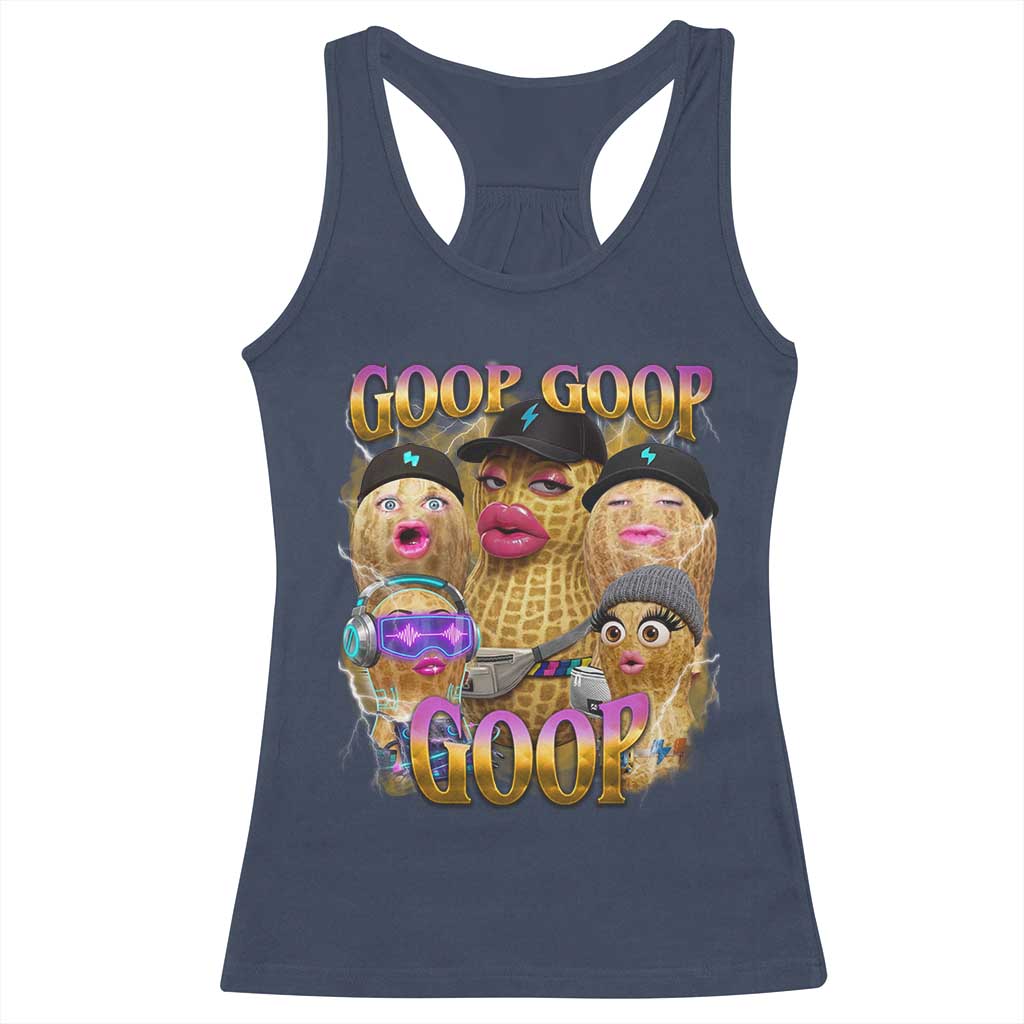 Funny Burnt Peanut Goop Racerback Tank Top Bungulato 90s Bootleg Meme Trendy
