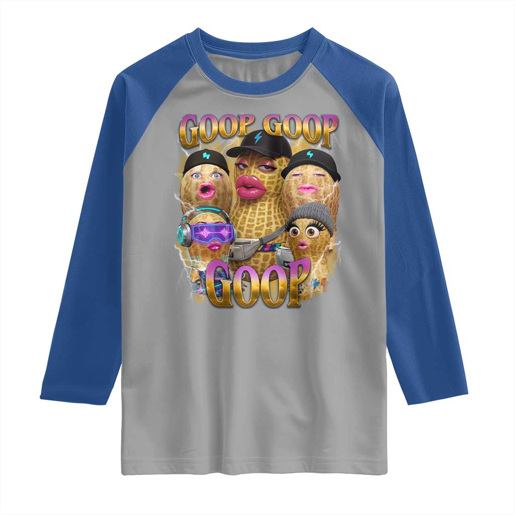 Funny Burnt Peanut Goop Raglan Shirt Bungulato 90s Bootleg Meme Trendy