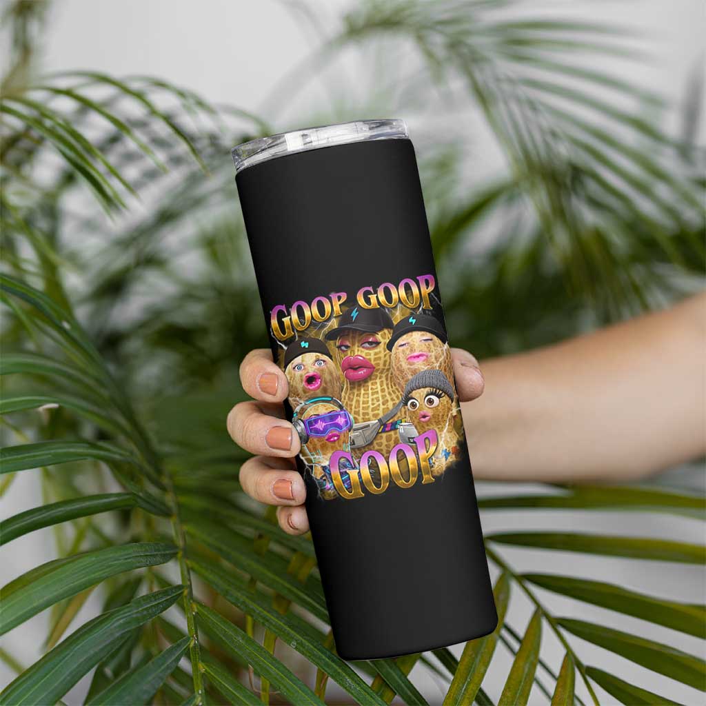 Funny Burnt Peanut Goop Skinny Tumbler Bungulato 90s Bootleg Meme Trendy