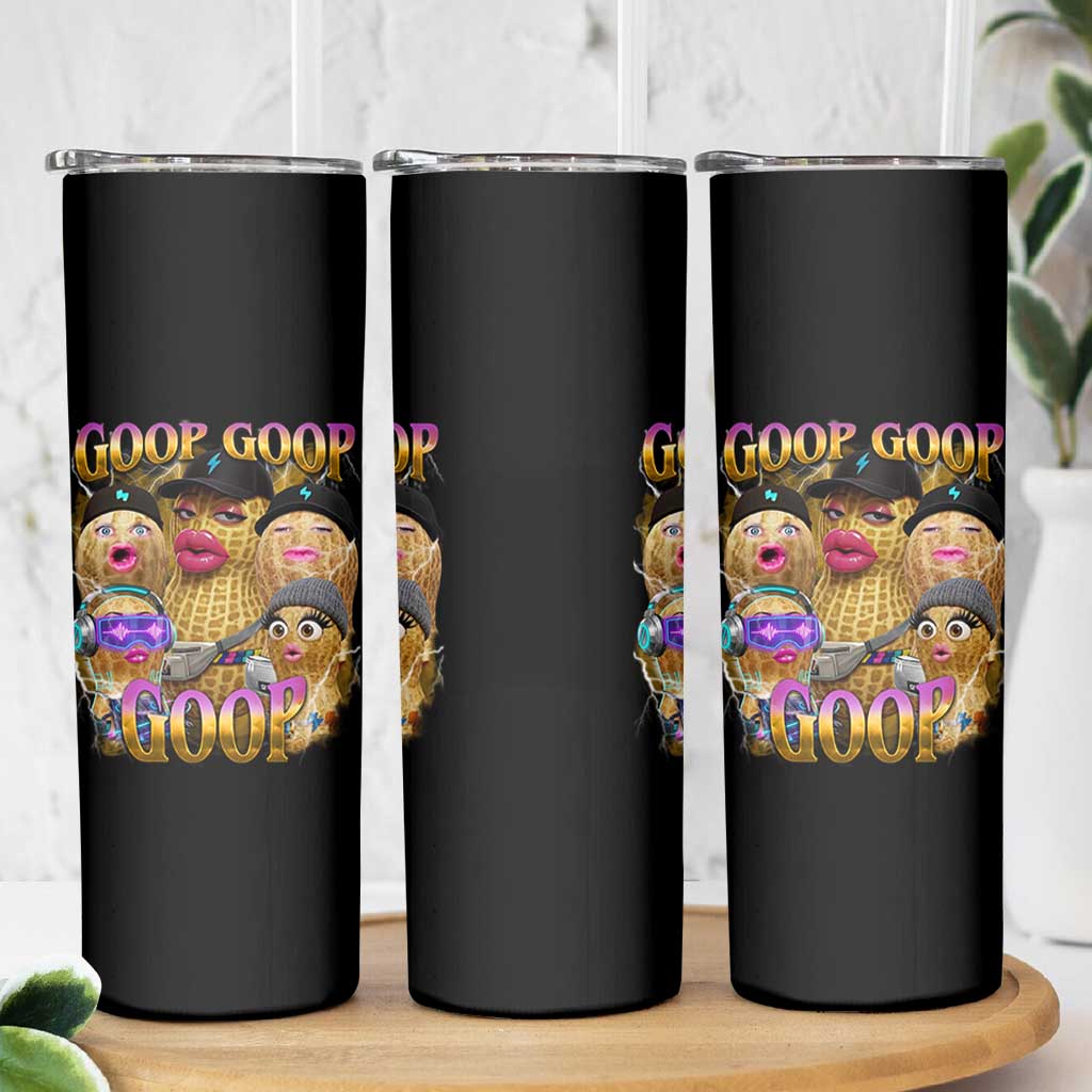 Funny Burnt Peanut Goop Skinny Tumbler Bungulato 90s Bootleg Meme Trendy